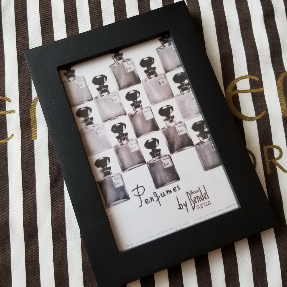 ❗Henri Bendel Izak Zenou Promo Display Art on Black Wood Frame❗